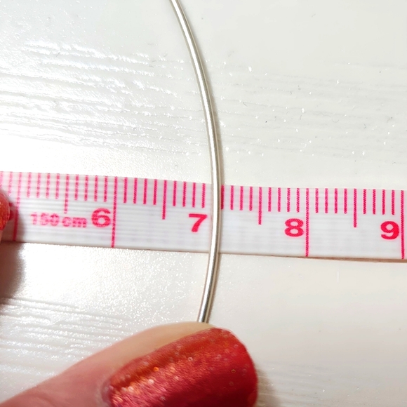 Sterling Silver Oversized 4" Hoop Earrings with Rainbow Bicone Swarovski Crystal - Picture 7 of 9